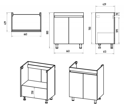 Тумба Енисей 70 с раковиной Cersanit Como 70 Misty фото в интернет-магазине Русалия