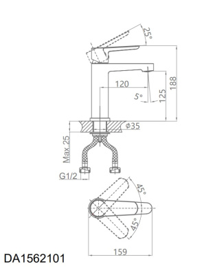 Смеситель для раковины D&K Bayern.München хром (DA1562101 ) фото в интернет-магазине Русалия