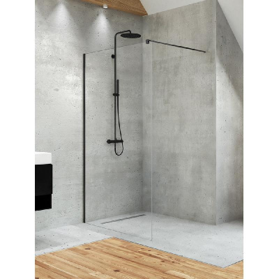 Душевое ограждение NEW TRENDY VELIO BLACK 80x200 D-0141B (черный) фото в интернет-магазине Русалия