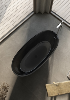 Прозрачная ванна ABBER Kristall AT9701Onyx 165х78х58 см фото в интернет-магазине Русалия