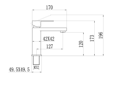 Смеситель для раковины графит (оружейная сталь) FS8701Q Fmark фото в интернет-магазине Русалия