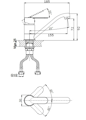 Смеситель для кухни RUSH Tenerife (TE2835-25) фото в интернет-магазине Русалия