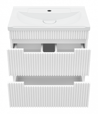 Тумба Ariana 60 подвесная (белая) с раковиной Misty EVVA 60 Brevita фото в интернет-магазине Русалия