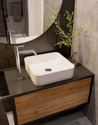 AQM5008 Раковина настольная отдельностоящая прямоугольная. 400*400*110 фото в интернет-магазине Русалия