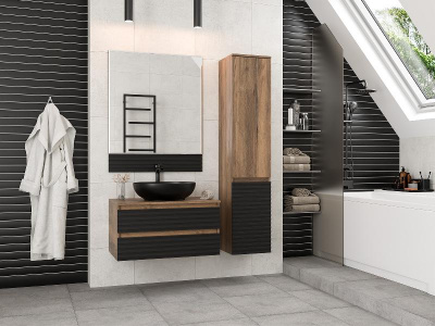 Зеркало Dakota 80 (черное) DAK-02080 Brevita фото в интернет-магазине Русалия