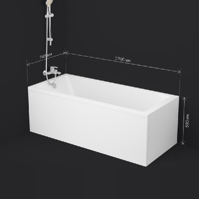 W93A-170-075W-A Gem, ванна акриловая 170x75 см фото в интернет-магазине Русалия