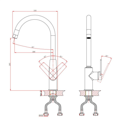 Смеситель DK для кухни высокий Bayern.Fürth (DA1522401) фото в интернет-магазине Русалия