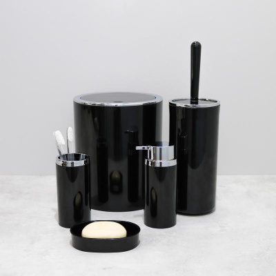 Дозатор жидкого мыла FIXSEN ROUND BLACK FX-454-1, черный фото в интернет-магазине Русалия