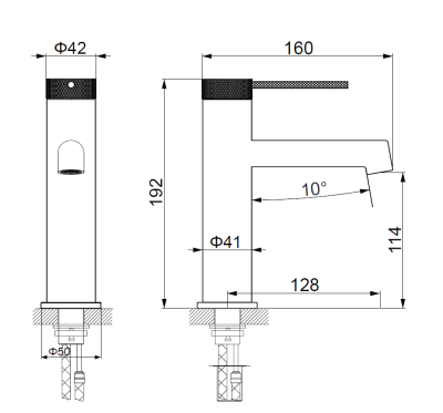 Смеситель для раковины Rim VBF-2RM1CH однорычажный, хром Vincea фото в интернет-магазине Русалия