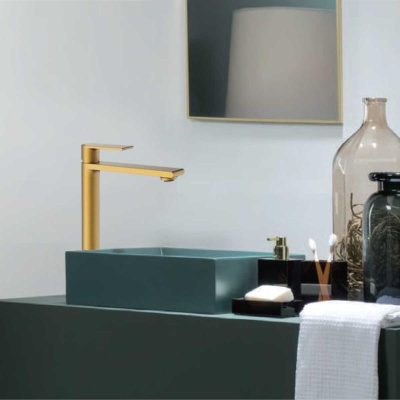 Смеситель для раковины Vogue VBF-1V2BG однорычажный, брашированное золото Vincea фото в интернет-магазине Русалия