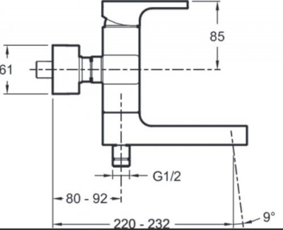 Смеситель для ванны Strayt E45370-CP Jacob Delafon фото в интернет-магазине Русалия