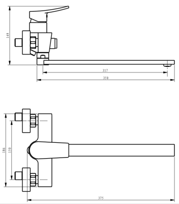 Смеситель для ванны Savol (SK-H3002) фото в интернет-магазине Русалия