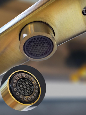 Смеситель для кухни с гибким изливом Flusso 050202 OrSp AltroBagno фото в интернет-магазине Русалия