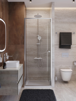 Душевая дверь CEZARES LUX-B-FS-1-80-C-CR фото в интернет-магазине Русалия