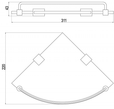 Полка стеклянная угловая Timo Selene (10073/00) фото в интернет-магазине Русалия