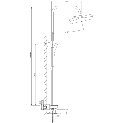 Душевая система BELZ черный (B25713-7) фото в интернет-магазине Русалия