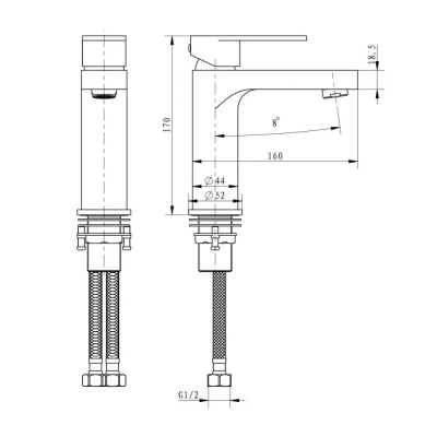 Смеситель для раковины FILARETE Retta FL5030NK, никель фото в интернет-магазине Русалия