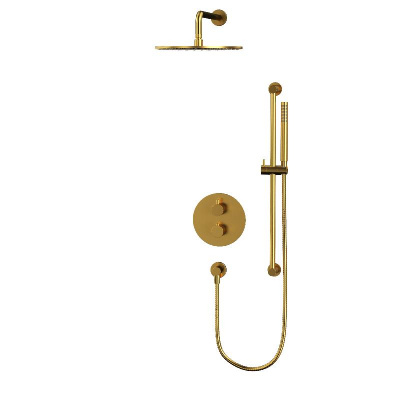 Термостатическая душевая система скрытого монтажа WHITECROSS Y YSET09GLB (брашированное золото) фото в интернет-магазине Русалия