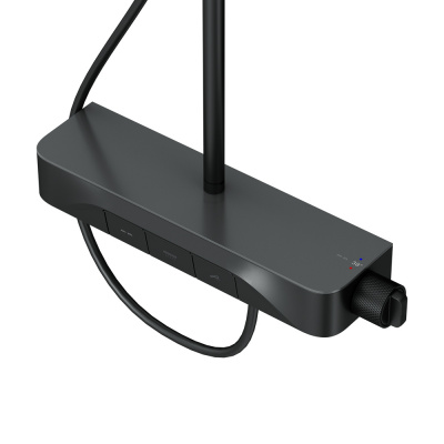 F078F222 Func, душ. система: см-ль-полка д/душа с ТМС: душ.штанга, верхн. душ квадр., ручн.душ, черн фото в интернет-магазине Русалия