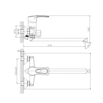 Смеситель для ванны Rossinka T (T40-32) фото в интернет-магазине Русалия
