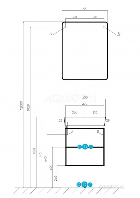 Зеркальный шкаф AQUATON Скай PRO 55 1A238402SY010 фото в интернет-магазине Русалия