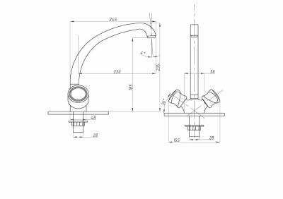 Смеситель для кухни FAUZT FZs-293-39 тип См-МДЦБА фото в интернет-магазине Русалия