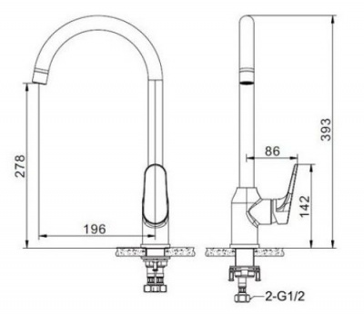 Смеситель для кухни Eler F7191238CP Bravat фото в интернет-магазине Русалия
