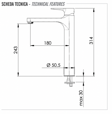 Смеситель для раковины Remer Winner W11L фото в интернет-магазине Русалия