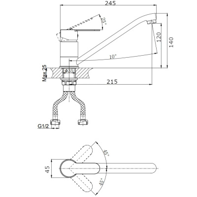 Смеситель для кухни RUSH Tenerife (TE2835-26) фото в интернет-магазине Русалия