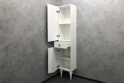 COMFORTY. Шкаф-колонна "Монако-40" левая белый глянец фото в интернет-магазине Русалия