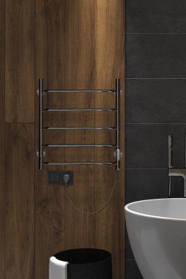 Полотенцесушитель электрический Roof Lux б/п (electro) 60/50 (таймер, скр.монтаж, унив.подкл.R/L, Полиров.) INDIGO LCRLE60-50Rt фото в интернет-магазине Русалия