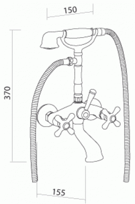 Смеситель для ванны Gialetta Bronzo VR.GLT-6301.BR Veragio фото в интернет-магазине Русалия