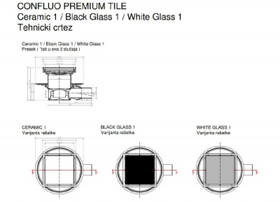 Точечный трап Pestan Confluo Standard 15х15 White Glass Gold (13000156) фото в интернет-магазине Русалия