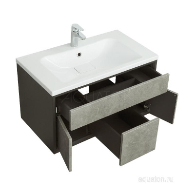 Тумба под раковину AQUATON Уэльс 80 графит 1A267901WA6A0 new фото в интернет-магазине Русалия