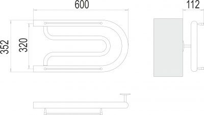 Водяной полотенцесушитель Фокстрот (1")320х600 4620768881244 Terminus фото в интернет-магазине Русалия