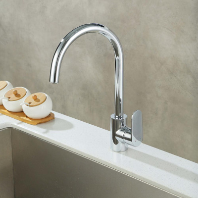 AQ1882CR НИКА смеситель для кухни (полукруглый излив) Aquatek фото в интернет-магазине Русалия