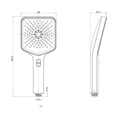 Ручной душ с шлангом Inspire VSHN-3I4HGM, вороненая сталь Vincea фото в интернет-магазине Русалия