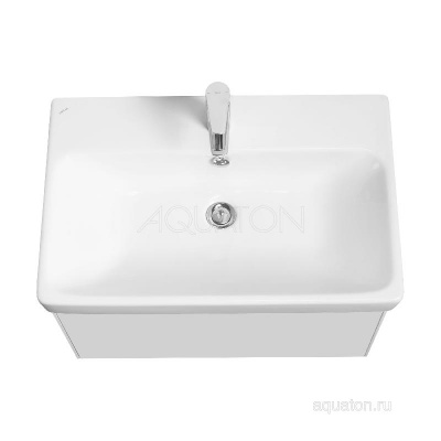 Тумба под раковину AQUATON Асти 70 белый глянец, белый матовый 1A263001AX2B0 фото в интернет-магазине Русалия