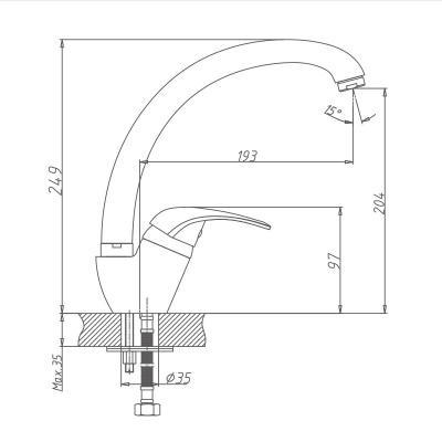 Смеситель для кухни Haiba (HB4103) фото в интернет-магазине Русалия