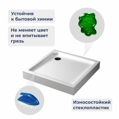 Душевой поддон квадратный RGW SMC-W Белый 900x900 фото в интернет-магазине Русалия