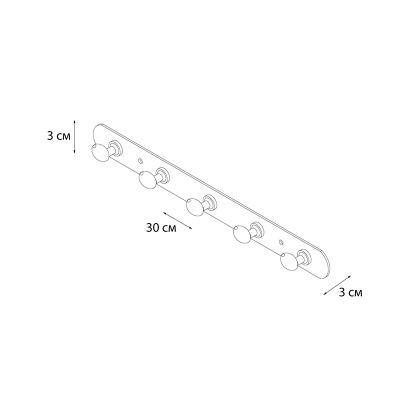 Планка с пятью крючками FIXSEN EQUIPMENT FX-1415, хром фото в интернет-магазине Русалия