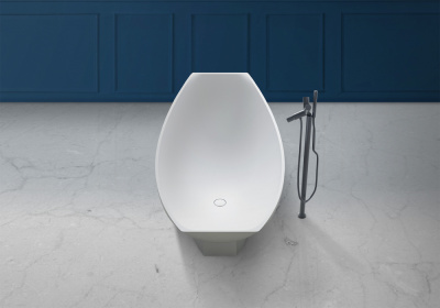 Ванна из искусственного камня ABBER Stein AS9610 белая матовая 180х80х60 см фото в интернет-магазине Русалия