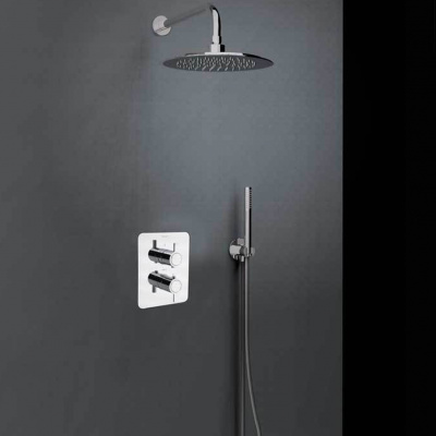 Встраиваемая термостатическая душевая система с тропическим душем и душевым комплектом DRAKO K3387011 Ramon Soler фото в интернет-магазине Русалия