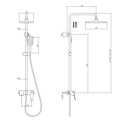 Душевая система RUSH Nevis (NE1735-40) фото в интернет-магазине Русалия