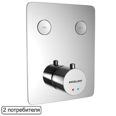 Смеситель термостатический для ванны и душа скрытого монтажа EXCELLENT Krotos AREX.8045CR (хром) фото в интернет-магазине Русалия