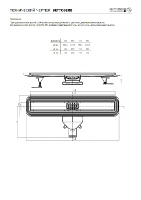 Душевой лоток BETTOSERB 550 Line (13702509) фото в интернет-магазине Русалия