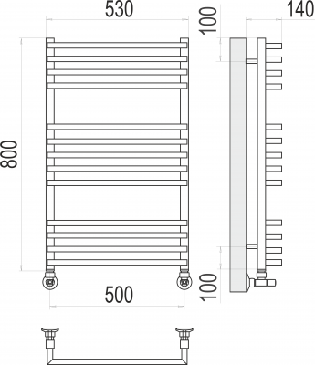 Водяной полотенцесушитель Берн П13 500х800 4670078513403 Terminus фото в интернет-магазине Русалия