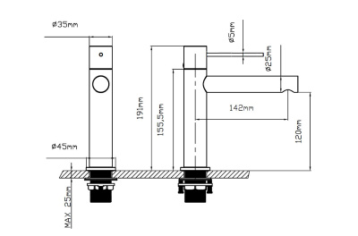 Смеситель для раковины Aspire VBF-4AS01BG, брашированное золото Vincea фото в интернет-магазине Русалия