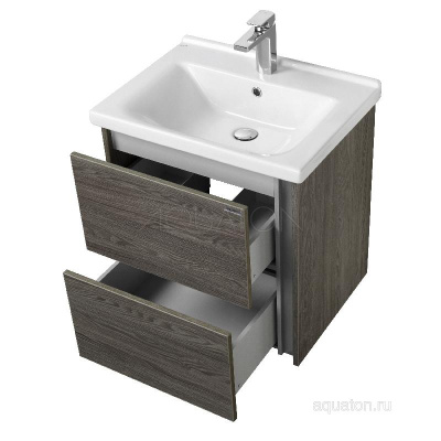 Тумба под раковину AQUATON Стоун 60 грецкий орех 1A231401SXC80 фото в интернет-магазине Русалия