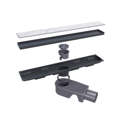 Душевой трап 60 см с черной универсальной решеткой SDR-22-60-B RGW фото в интернет-магазине Русалия